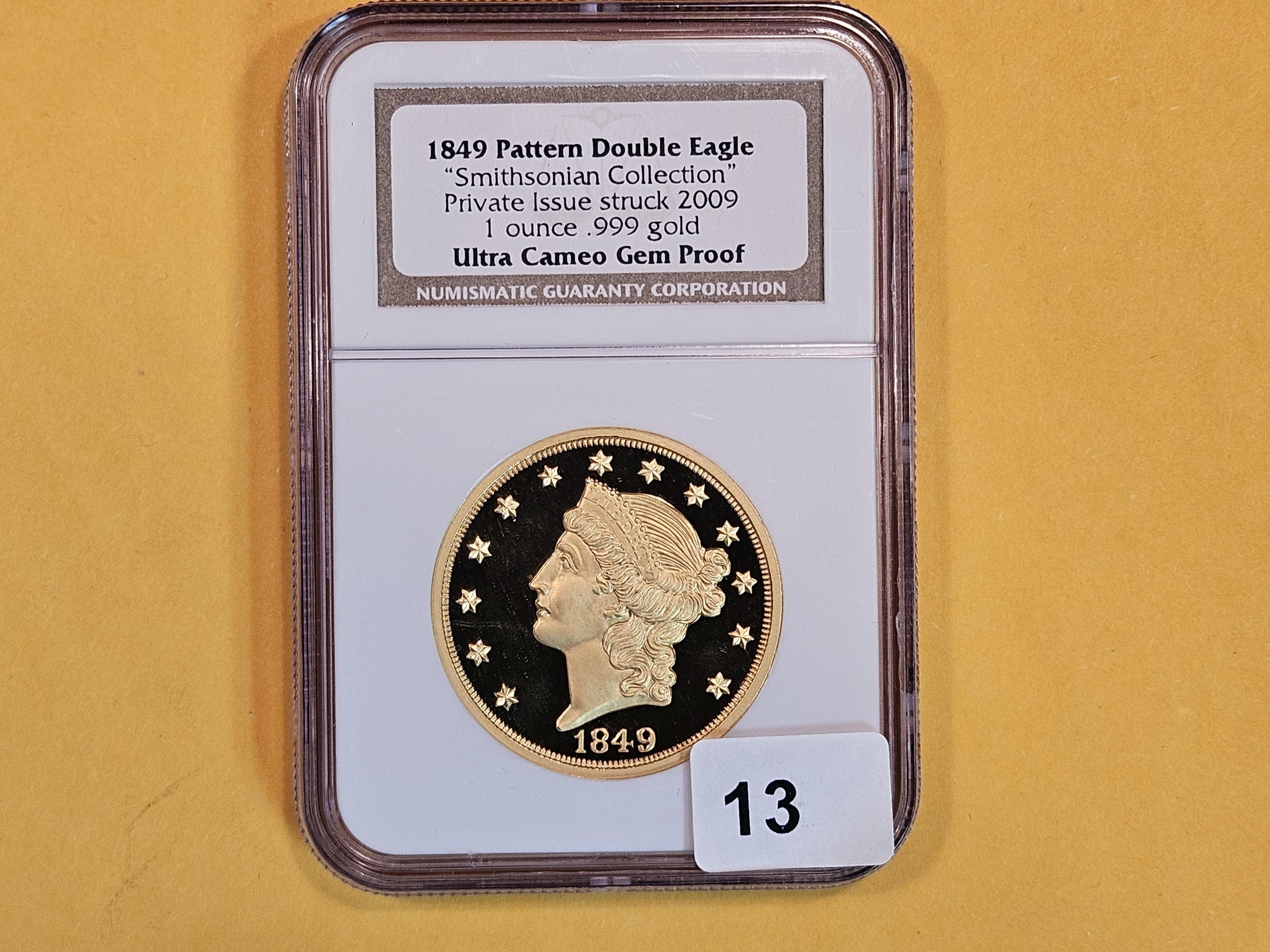 GOLD! NGC 1849 Pattern Double Eagle in Ultra Cameo GEM Proof