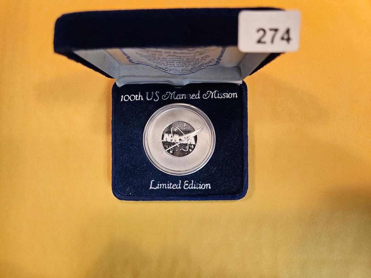 Cool 100th US Manned Mission NASA SILVER Proof coin