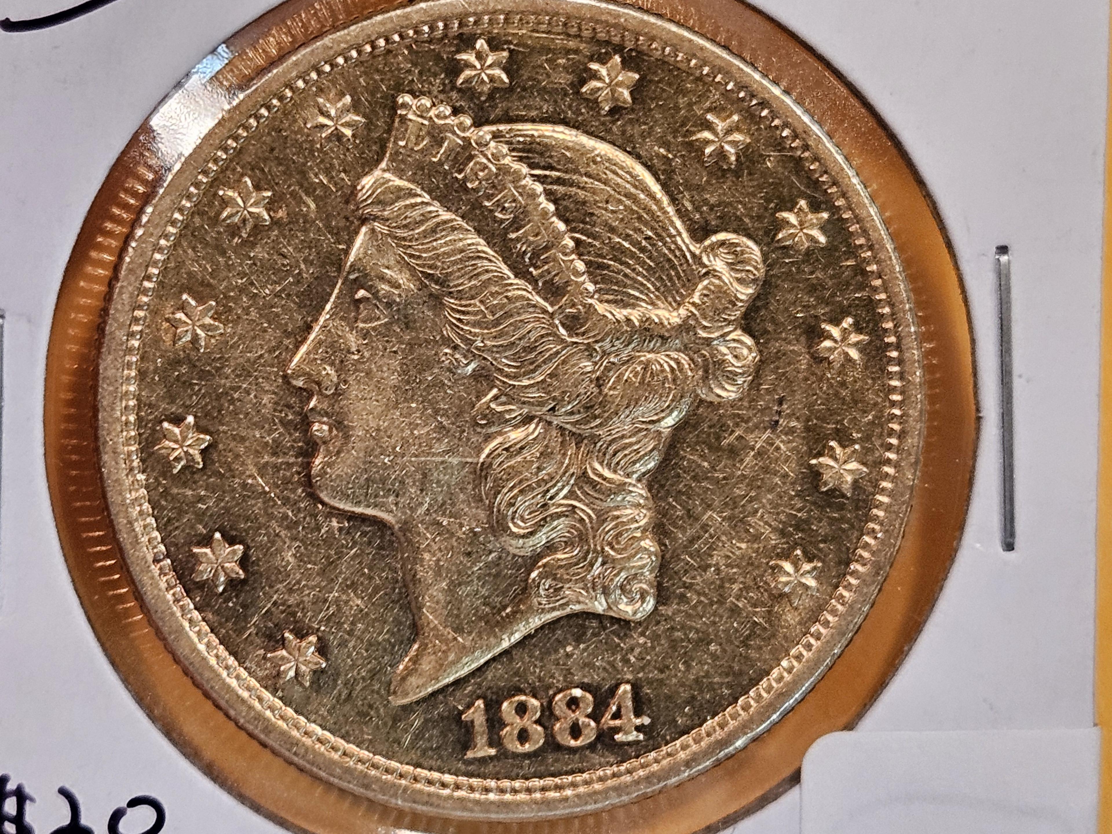 GOLD! Brilliant Uncirculated 1884-S Liberty Head $20 Gold Double Eagle