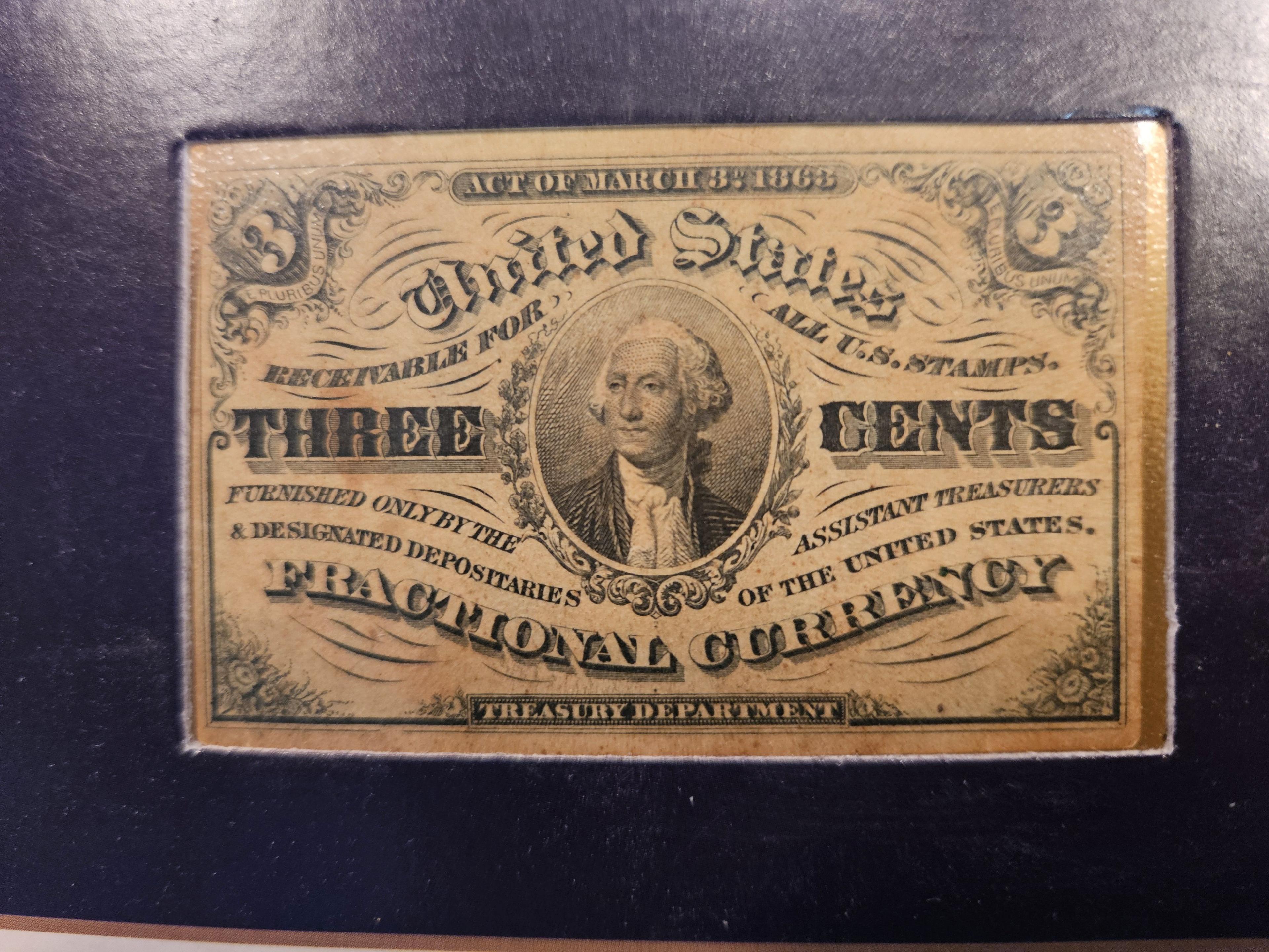 Cool Three Cent Fractional Note