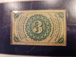 Cool Three Cent Fractional Note
