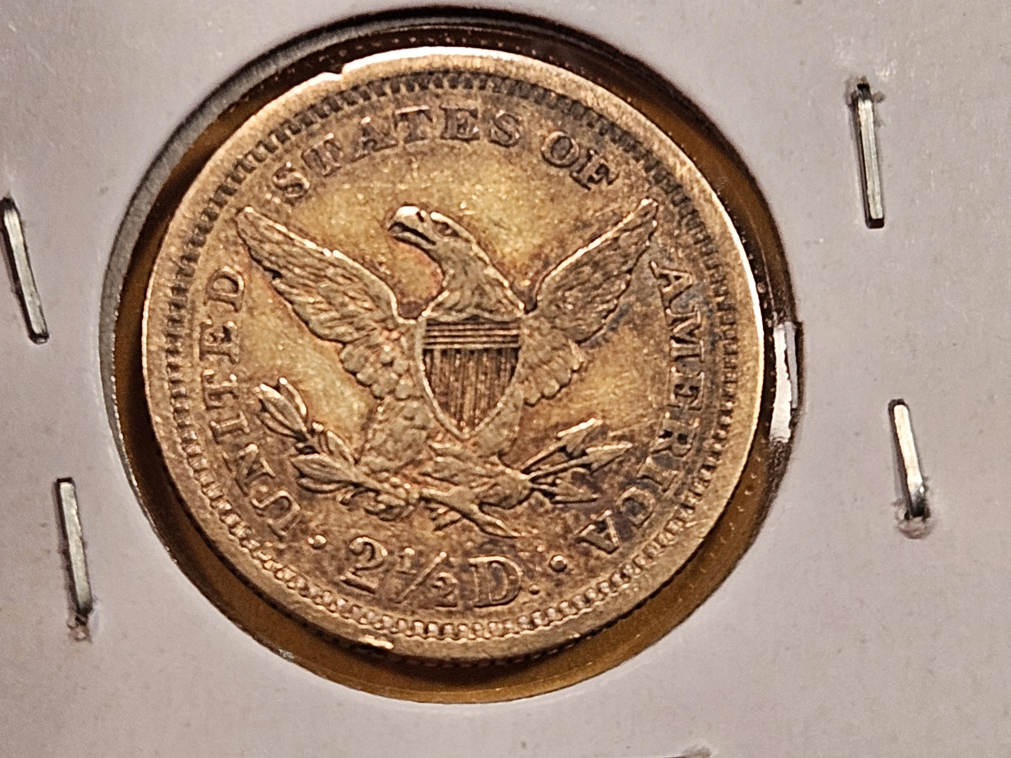 * VARIETY! GOLD 1861/1861 Liberty Head $2.5 Quarter Eagle in About Uncirculated