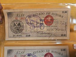 Two very cool 1913 El Estado De Sonora (Mexico) $5.00