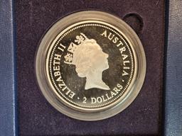 LOW MINTAGE! 1996 Australia Proof Deep Cameo Silver Two Dollars