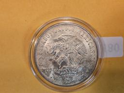 Uncirculated 1968 Mexico silver 25 pesos