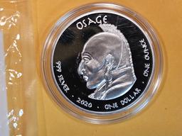 OSAGE Proof Deep Cameo Silver Dollar