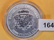 GEM 2019 DROC Silver 5000 Francs CFA