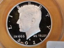 PERFECT! ANACS 2021-S .999 Silver Kennedy Half Dollar in Proof 70 Deep Cameo