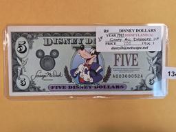 DISNEY DOLLAR! 1997A Five Dollar in Very Fine