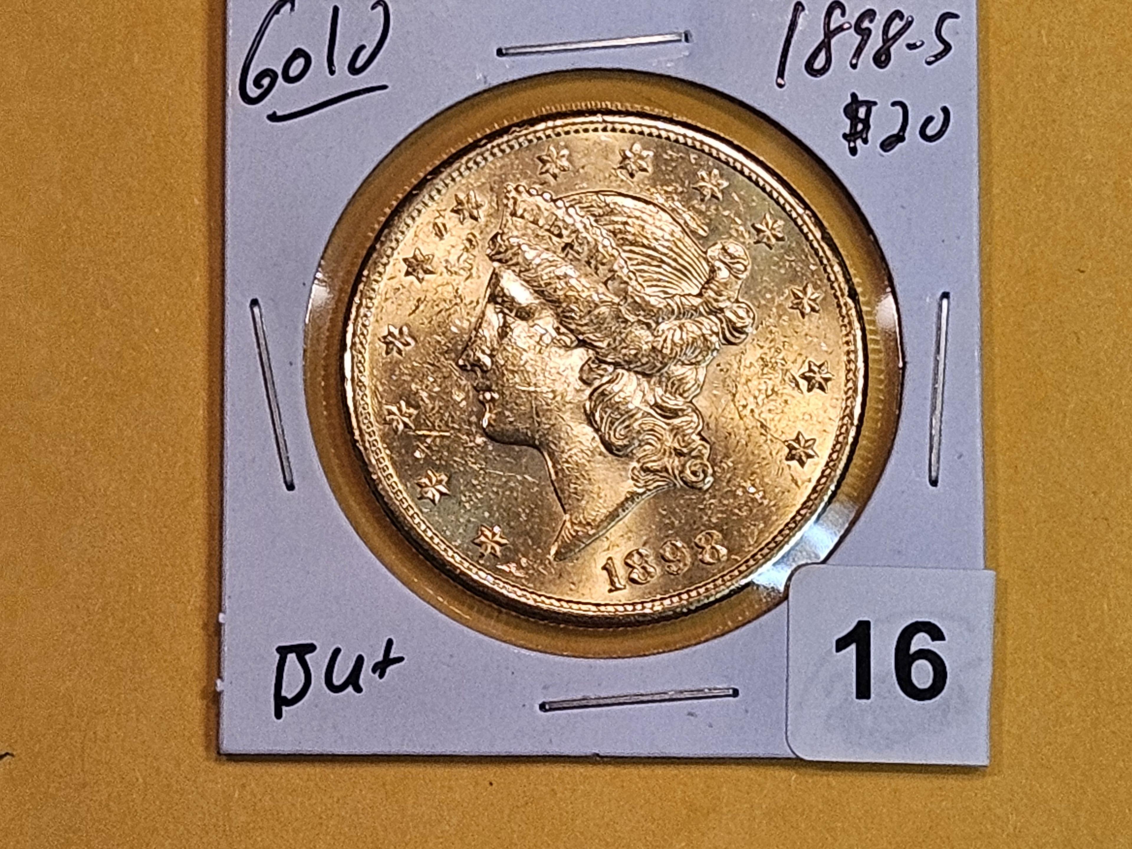 GOLD! Brilliant Uncirculated Plus 1898-S Gold Liberty Head Twenty Dollar