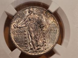 GEM! NGC 1927 Standing Liberty Quarter in Mint State 65