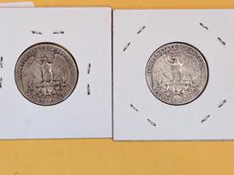 1948 and 1964 silver Washington Quarters