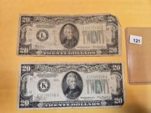 Two $20 Federal Reserve Notes