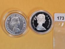 Two Canada Silver Dollars
