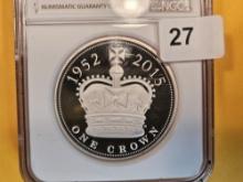 LOW MINTAGE! NGC 2015 Piedfort Great Britain Silver 5 Pounds in Proof 69 Ultra Cameo
