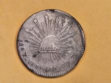 1842 Om Mexico silver 8 reales in Very Fine