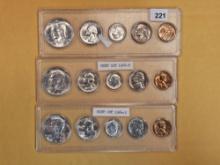Three 1964 Silver US Coin Sets