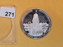 One Troy ounce .999 fine silver proof art round