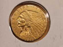 GOLD! 1912 Indian Head gold $2.5 Quarter Eagle