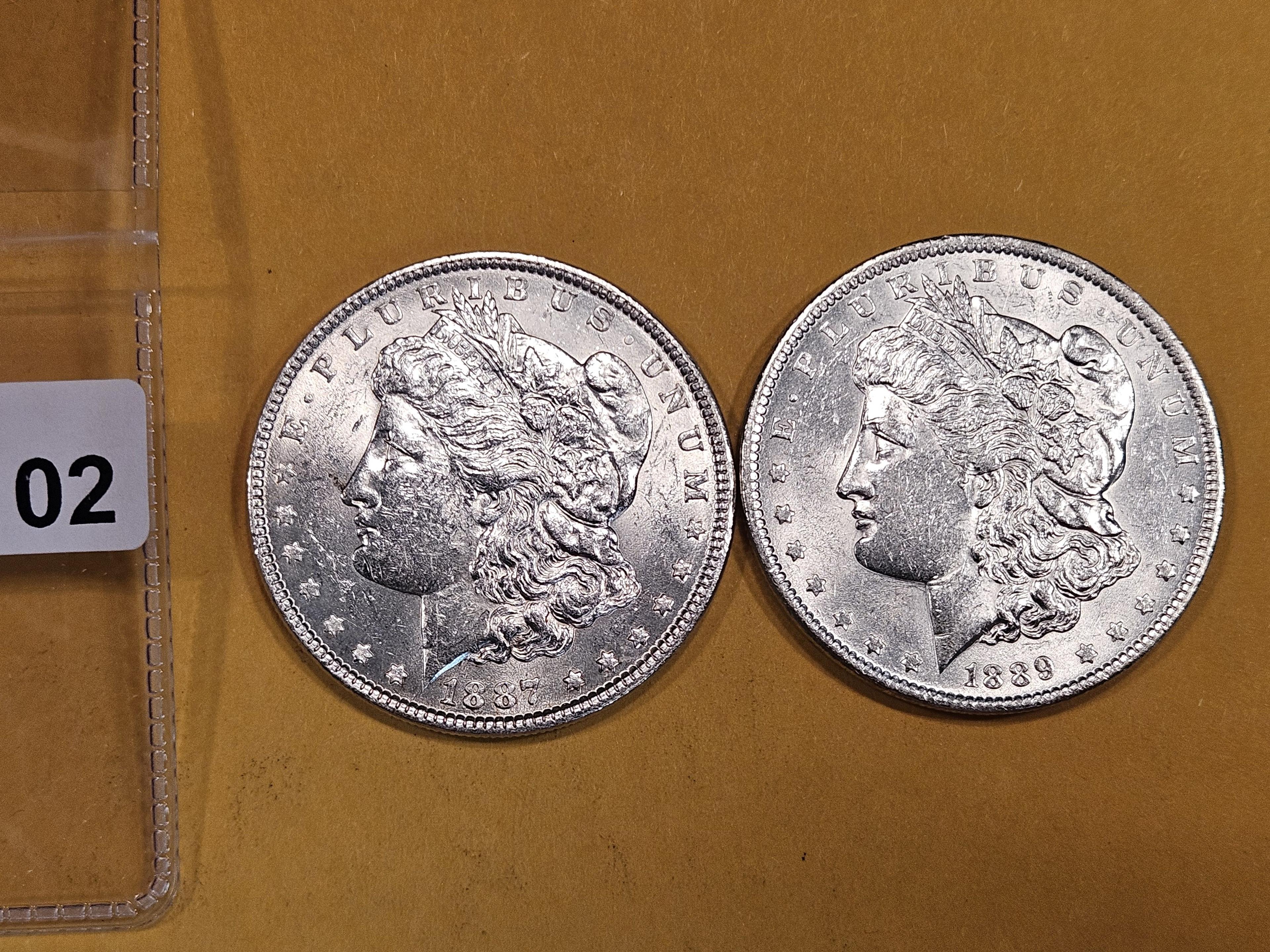 1887 and 1889 Morgan Dollars