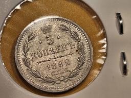 Uncirculated 1892 Russia silver 5 kopeks