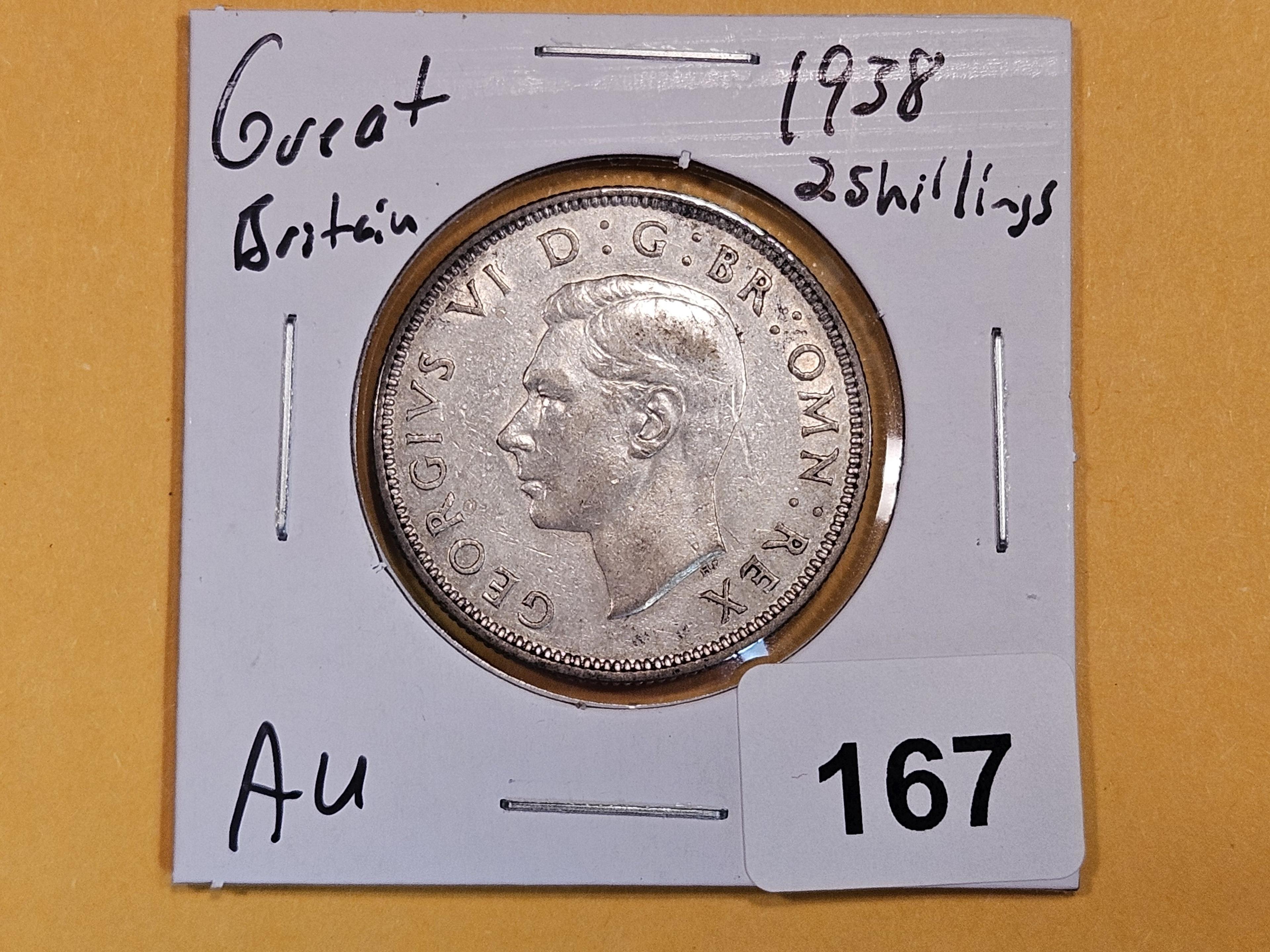 1938 Great Britain silver 2 shillings