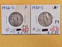 1926-S and 1930-S Standing Liberty Quarters
