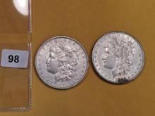 1891 and 1882 Morgan Dollars