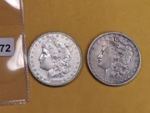 1882-S and 1885-O Morgan Dollars
