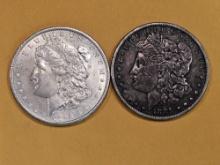 1896 and 1885 Morgan Dollars