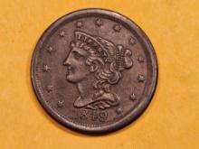 * 1849 Braided Hair Half-Cent in About Uncirculated
