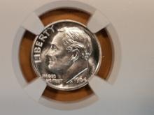 * NGC 1964 Roosevelt Dime in Proof 69