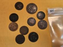 Canadian large cent and Token lot