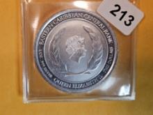GEM Brilliant Uncirculated 2018 St Kitts & Nevis Silver 2 dollars