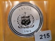 GEM Brilliant Uncirculated 2018 Samoa silver 2 tala