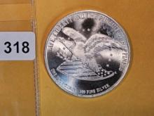 One Troy Ounce .999 fine silver art round