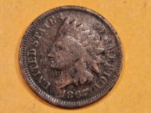Semi-Key 1867 Indian Cent