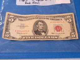 1963 $5 Bill "RED SEAL"