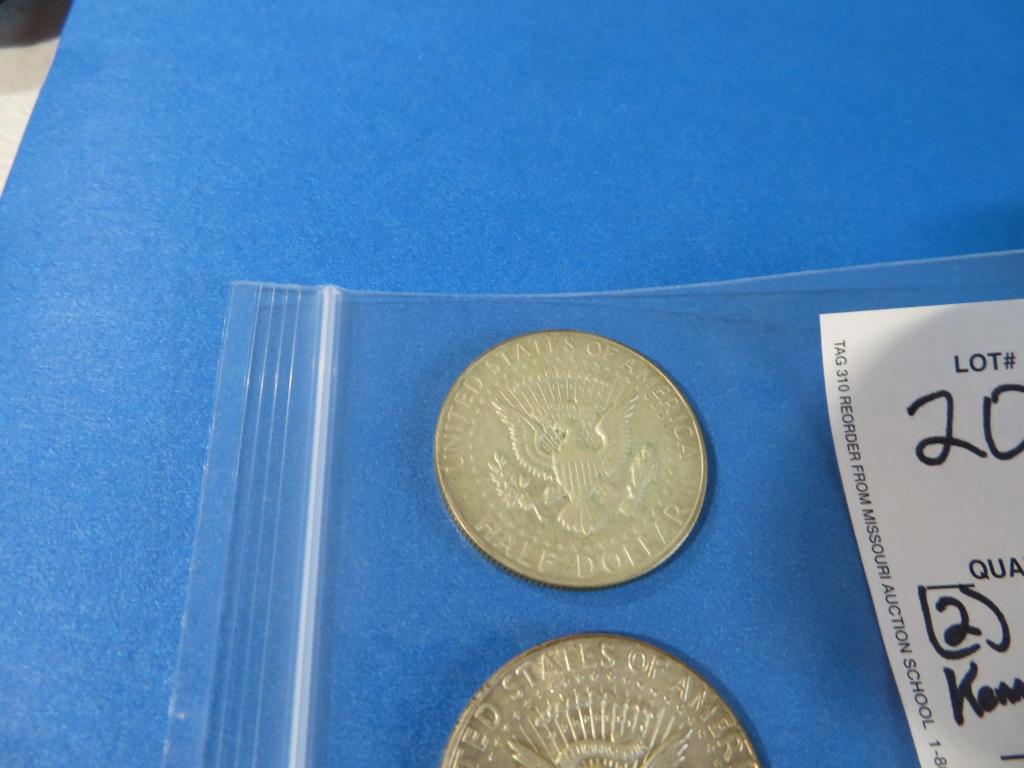 TWO 1968 Kennedy Half Dollars