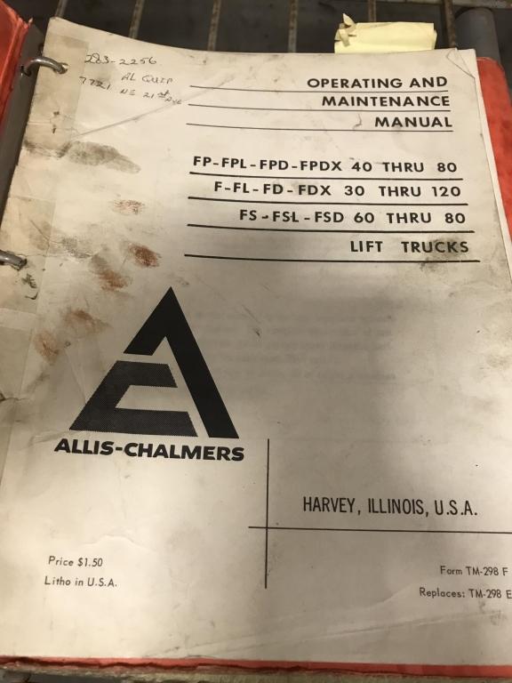 Allis Chalmers Manuals, Qty 3