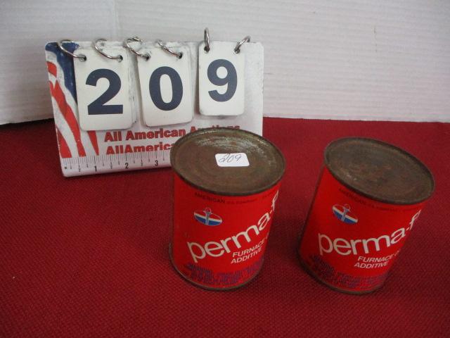 Perma-Flo Standard Oil Advertising Can-Lot of 2