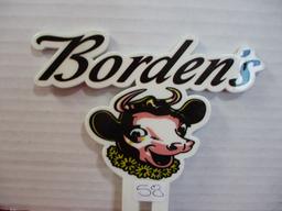 Borden's Porcelain Advertising License Plate Topper