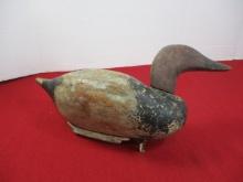Hand Carved Working Canvasback Wooden Decoy