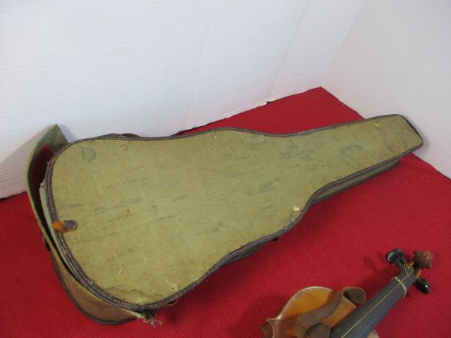 Antique Violin with Bow and Case