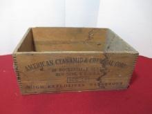 American Cyanide Chemical Co. Dovetailed Advertising Crate-A