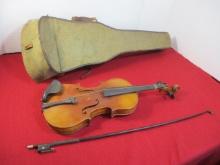 Antique Violin with Bow and Case