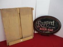 Rupert Beer/Ale New York 1947 Reverse Painted on Glass Advertising Easlback