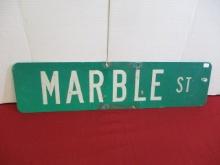 Marble Street Reflective Vintage Metal Road Sign