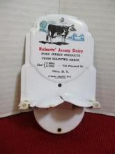 Robert's Jersey Dairy Utica, New York in Litho Broom Holder
