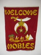 Welcome Nobles Shriner Cloth Flag